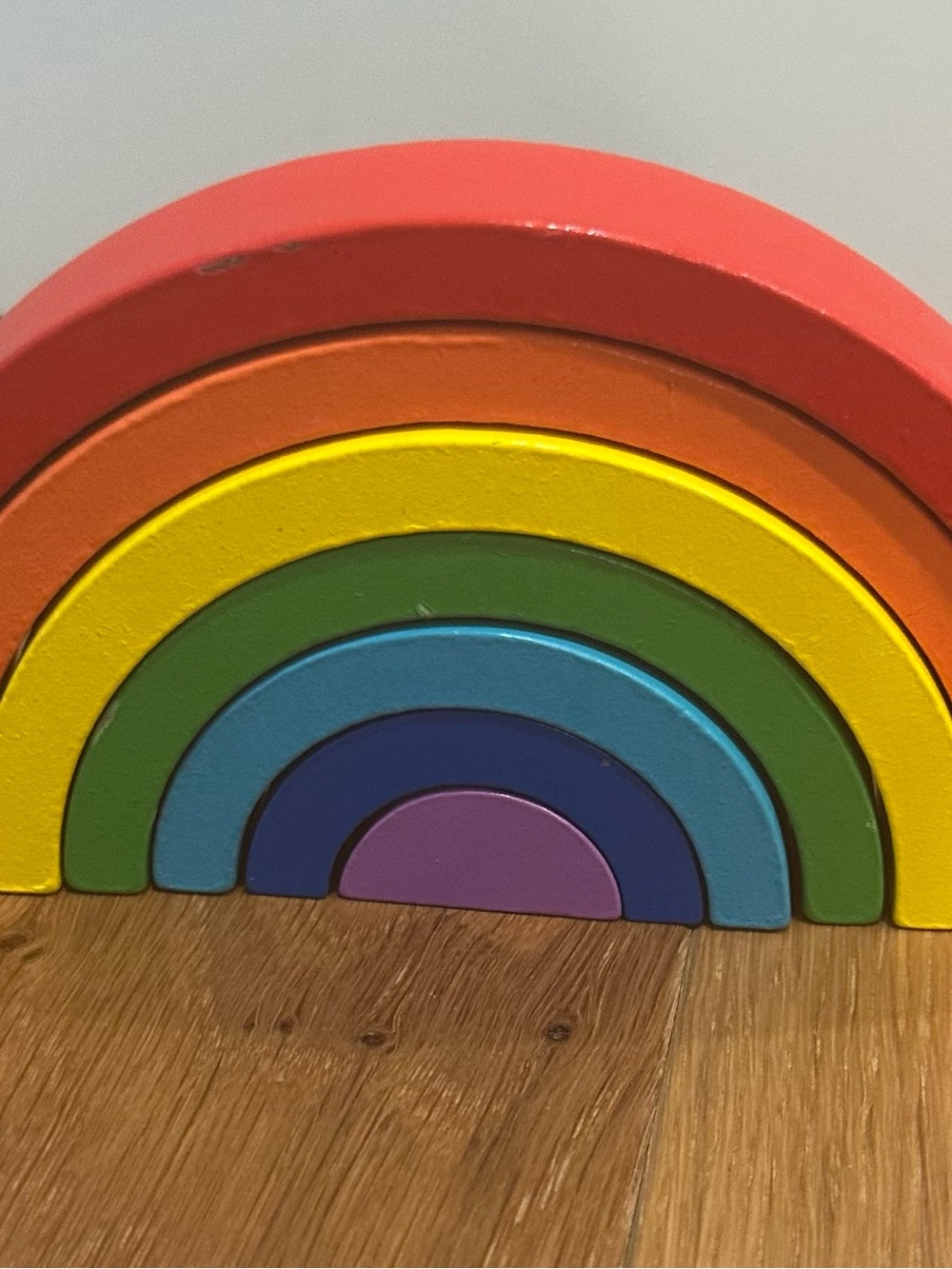 Wooden Rainbow Stacking Arch Toy - Multicolor